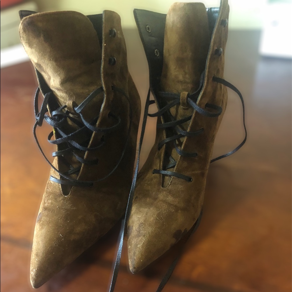Saint Laurent Brown Suede Boots